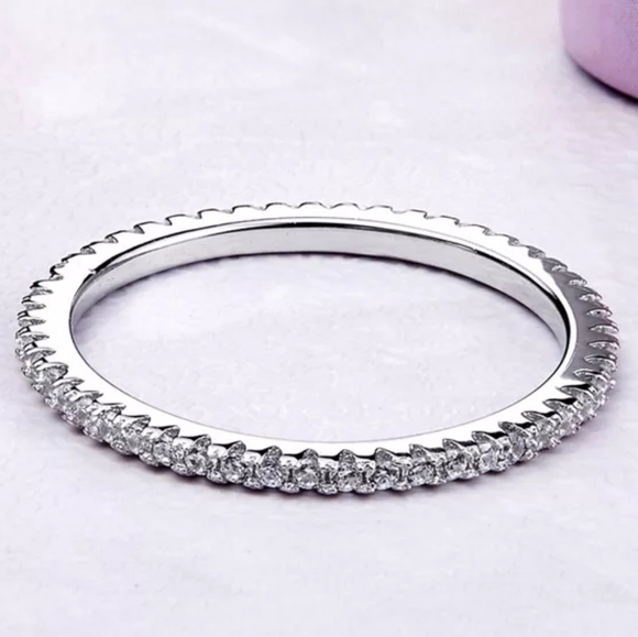 SET OF 3 Diamond Eternity Stackable Rings - Picture 5 of 6